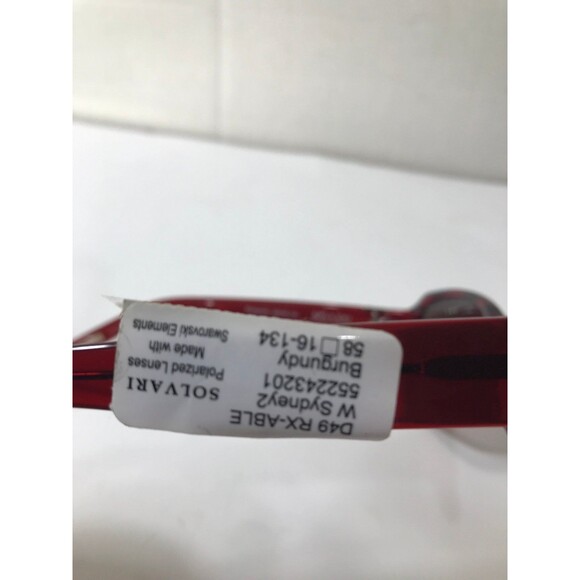 New SOLVARI Women's "Sydney 2" Burgundy SUNGLASSES, Polarized, Rx-able - Picture 7 of 9